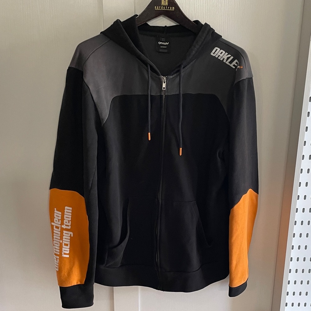 Oakley Men's Black and Orange Racing Jacket
